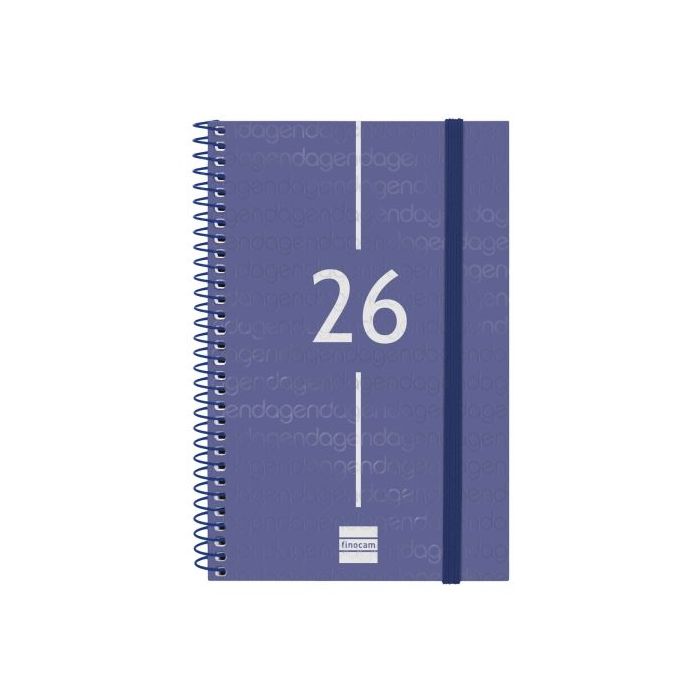Finocam Year Agenda de Espiral en Catalan - Anual 2026 - Tapa Ligera - Formato E5 - 217x14x297mm - Semana Vista Horizontal - Color Azul