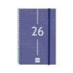 Finocam Year Agenda de Espiral en Catalan - Anual 2026 - Tapa Ligera - Formato E5 - 217x14x297mm - Semana Vista Horizontal - Color Azul