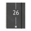 Finocam Year Agenda de Espiral en Catalan - Anual 2026 - Tapa Ligera - Formato E10 - 217x14x297mm - Semana Vista Horizontal - Color Negro
