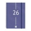 Finocam Year Agenda de Espiral en Catalan - Anual 2026 - Tapa Ligera - Formato E10 - 162x14x212mm - Semana Vista en Vertical - Color Azul