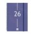 Finocam Year Agenda de Espiral - Tapa Ligera - Formato E10 - 162x14x212mm - Semana Vista en Vertical - Color Azul