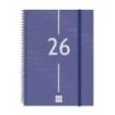 Finocam Year Agenda de Espiral - Tapa Ligera - Formato E10 - 162x14x212mm - Semana Vista en Vertical - Color Azul