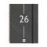 Finocam Year Agenda de Espiral - Tapa Ligera - Formato E10 - 162x14x212mm - Semana Vista en Vertical - Color Negro