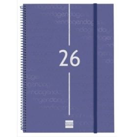 Finocam Year Agenda de Espiral - Anual 2026 - Tapa Ligera - Formato E40 - 217x14x297mm - Semana Vista en Vertical - Color Azul