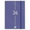 Finocam Year Agenda de Espiral en Catalan - Anual 2026 - Tapa Ligera - Formato E40 - 217x14x297mm - Semana Vista en Vertical - Color Azul