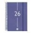 Finocam Year Agenda de Espiral - Anual 2026 - Tapa Ligera - Formato E11 - 175x29x242mm - 1 Dia por Pagina - Color Azul