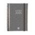 Finocam Agenda Personalizable - Tapa Blanda - Cierre de Goma - Formato E10 - 162x14x212mm - Semana Vista en Vertical - Color Gris