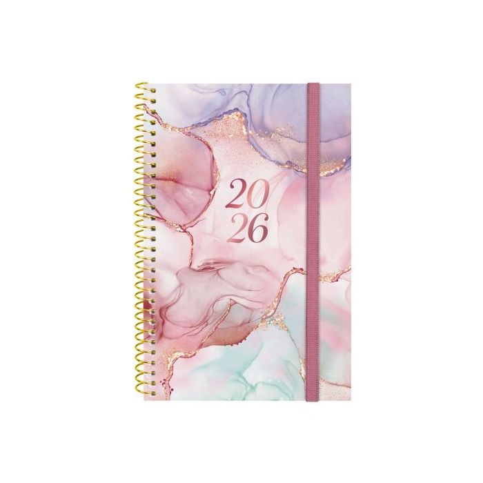 Finocam Design Collection Agenda de Espiral - Anual 2026 - Tapa Ligera - Formato E5 - 124x14x181mm - Semana Vista Horizontal - Color Varios