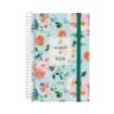 Finocam Design Collection Agenda de Espiral - Anual 2026 - Tapa Ligera - Formato E5 - 132x25x181mm - 1 Dia por Pagina - Tematica de Flores