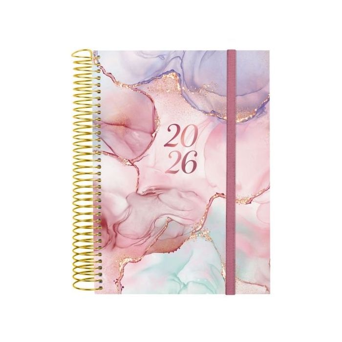 Finocam Design Collection Agenda de Espiral - Anual 2026 - Tapa Ligera - Formato E10 - 172x29x212mm - 1 Dia por Pagina - Color Varios