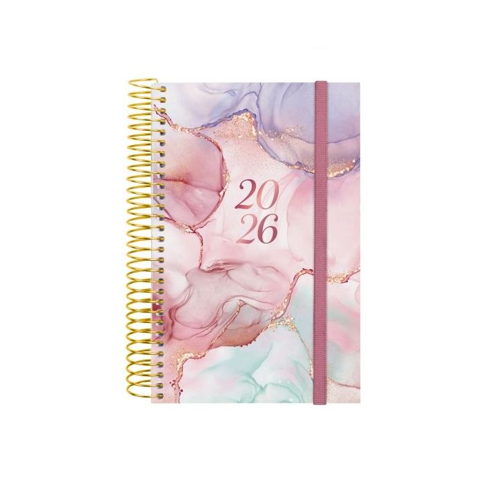 Finocam Design Collection Agenda de Espiral en Catalan - Anual 2026 - Tapa Ligera - Formato E5 - 132x25x181mm - 1 Dia por Pagina - Color Varios