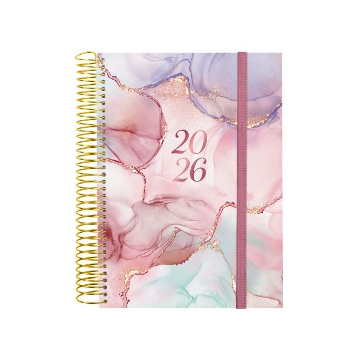 Finocam Design Collection Agenda de Espiral en Catalan - Anual 2026 - Tapa Ligera - Formato E10 - 172x29x212mm - 1 Dia por Pagina - Color Varios
