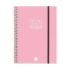 Finocam Opaque Agenda de Espiral - Anual 2026 - Tapa Ligera - Cierre con Goma Elastica - Formato E10 - 162x14x212mm - Semana Vista Horizontal - Color Rosa
