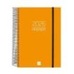 Finocam Opaque Agenda de Espiral - Anual 2026 - Tapa Ligera - Cierre con Goma Elastica - Formato E10 - 175x29x212mm - 1 Dia por Pagina - Color Naranja