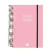 Finocam Opaque Agenda de Espiral - Anual 2026 - Tapa Ligera - Cierre con Goma Elastica - Formato E10 - 175x29x212mm - 1 Dia por Pagina - Color Rosa
