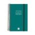 Finocam Opaque Agenda de Espiral en Catalan - Anual 2026 - Tapa Ligera - Cierre con Goma Elastica - Formato E5 - 135x24x181mm - 1 Dia por Pagina - Color Verde