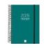 Finocam Opaque Agenda de Espiral en Catalan - Anual 2026 - Tapa Ligera - Cierre con Goma Elastica - Formato E10 - 175x29x212mm - 1 Dia por Pagina - Color Verde