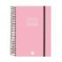 Finocam Opaque Agenda de Espiral en Catalan - Anual 2026 - Tapa Ligera - Cierre con Goma Elastica - Formato E10 - 175x29x212mm - 1 Dia por Pagina - Color Rosa