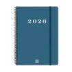 Finocam My Agenda de Espiral en Catalan - Anual 2026 - Tapa Dura Antirayaduras - Formato E10 - 171x9x212mm - Semana Vista Horizontal - Color Azul