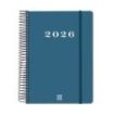 Finocam My Agenda de Espiral en Catalan - Anual 2026 - Tapa Dura Antirayaduras - Formato E10 - 185x20x212mm - 1 Dia por Pagina - Color Azul