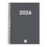 Finocam Espiral Recambio Anual 2026 para Agendas Duo en Catalan - Anual 2026 - Formato E40 - 230x29x297mm - 1 Dia por Pagina - Color Gris Oscuro