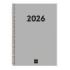 Finocam Espiral Recambio Anual 2026 para Agendas Duo en Catalan - Anual 2026 - Formato E40 - 217x14x297mm - Semana Vista en Vertical - Color Gris Claro