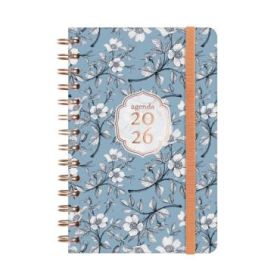 Finocam You Agenda de Espiral en Catalan - Anual 2026 - Planificador - Cierre de Goma - Formato E5 - 131x19x190mm - Semana Vista Horizontal - Tematica de Flores