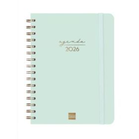 Finocam Alma Agenda en Catalan - Anual 2026 - con Espiral - Formato E10 - 172x19x220mm - Semana Vista Horizontal - Color Menta
