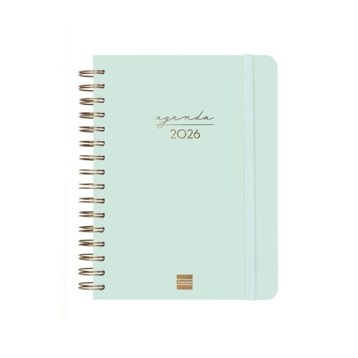 Finocam Alma Agenda - Anual 2026 - con Espiral - Formato E10 - 180x30x220mm - 1 Dia por Pagina - Color Menta