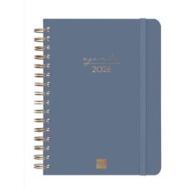 Finocam Alma Agenda - Anual 2026 - con Espiral - Formato E10 - 180x30x220mm - 1 Dia por Pagina - Color Azul