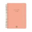 Finocam Alma Agenda - Anual 2026 - con Espiral - Formato E10 - 180x30x220mm - 1 Dia por Pagina - Color Coral