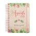 Finocam Flower Journal Agenda de Espiral - Anual 2026 - Tapa Dura - Cierre de Goma - Formato E10 - 155X212mm - 1 Dia por Pagina - Color Rosa