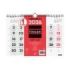 Finocam Calendario de Pared - Anual 2026 - Formato M - 300x5x220mm - Numeros Grandes - Color Blanco y Rojo