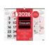 Finocam Calendario de Pared en Catalan - Anual 2026 - Espacio para Escribir - Formato XL - 540x5x430mm - Numeros Grandes - Color Blanco y Rojo