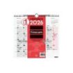 Finocam Calendario de Pared - Anual 2026 - Formato M - 265x5x255mm - Espacio para Escribir - Color Blanco y Rojo