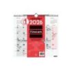 Finocam Calendario de Pared en Catalan - Anual 2026 - Formato M - 265x5x255mm - Espacio para Escribir - Color Blanco y Rojo