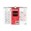Finocam Calendario de Pared en Catalan - Anual 2026 - 210x5x160mm - Espacio para Escribir - Color Blanco y Rojo