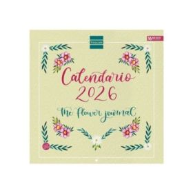 Finocam Calendario de Pared - Anual 2026 - Imagenes Variadas - 300x300mm - Espacio para Escribir - Tematica de Flores