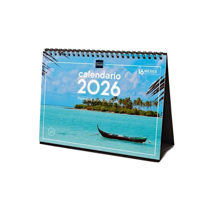 Finocam Calendario de Sobremesa - Anual 2026 - Imagenes Variadas - Espacio para Escribir - Tematica de Paisajes