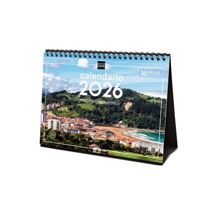 Finocam Calendario de Sobremesa - Anual 2026 - Imagenes Variadas - Espacio para Escribir - Tematica de Ciudades y Pueblos