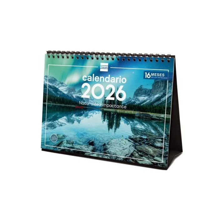 Finocam Calendario de Sobremesa - Anual 2026 - Imagenes Variadas - Espacio para Escribir - Tematica de Naturaleza