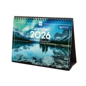 Finocam Calendario de Sobremesa en Catalan - Anual 2026 - Imagenes Variadas - Espacio para Escribir - Tematica de Naturaleza