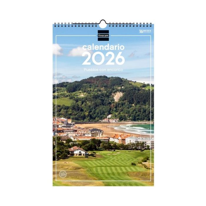 Finocam Calendario de Pared - Anual 2026 - Imagenes Variadas - con Espiral - Espacio para Escribir - Tematica de Ciudades y Pueblos