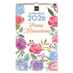 Finocam Calendario de Pared en Catalan - Anual 2026 - Imagenes Variadas - con Espiral - Espacio para Escribir - Tematica de Frases Motivadoras