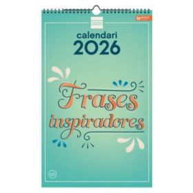 Finocam Calendario de Pared en Catalan - Anual 2026 - Imagenes Variadas - con Espiral - Espacio para Escribir - Tematica de Frases Inspiradoras
