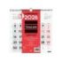 Finocam Calendario de Pared - Anual 2026 - 300x5x310mm - Numeros Grandes - Color Blanco y Rojo