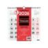 Finocam Calendario de Pared en Catalan - Anual 2026 - 300x5x310mm - Numeros Grandes - Color Blanco y Rojo