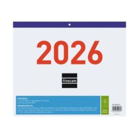 Finocam Calendario Faldilla - Anual 2026 - Formato F43 - 300x3x247mm - Espacio para Escribir - Color Blanco y Azul