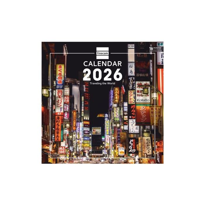 Finocam Calendario de Pared Internacional - Anual 2026 - Imagenes Variadas - 311x5x305mm - Tematica de Viajes