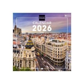 Finocam Calendario de Pared Internacional - Anual 2026 - Imagenes Variadas - 191x5x185mm - Tematica de Madrid